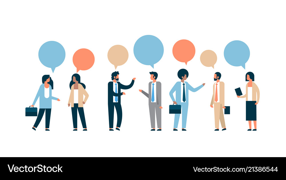 Mix race business people chat bubble communication