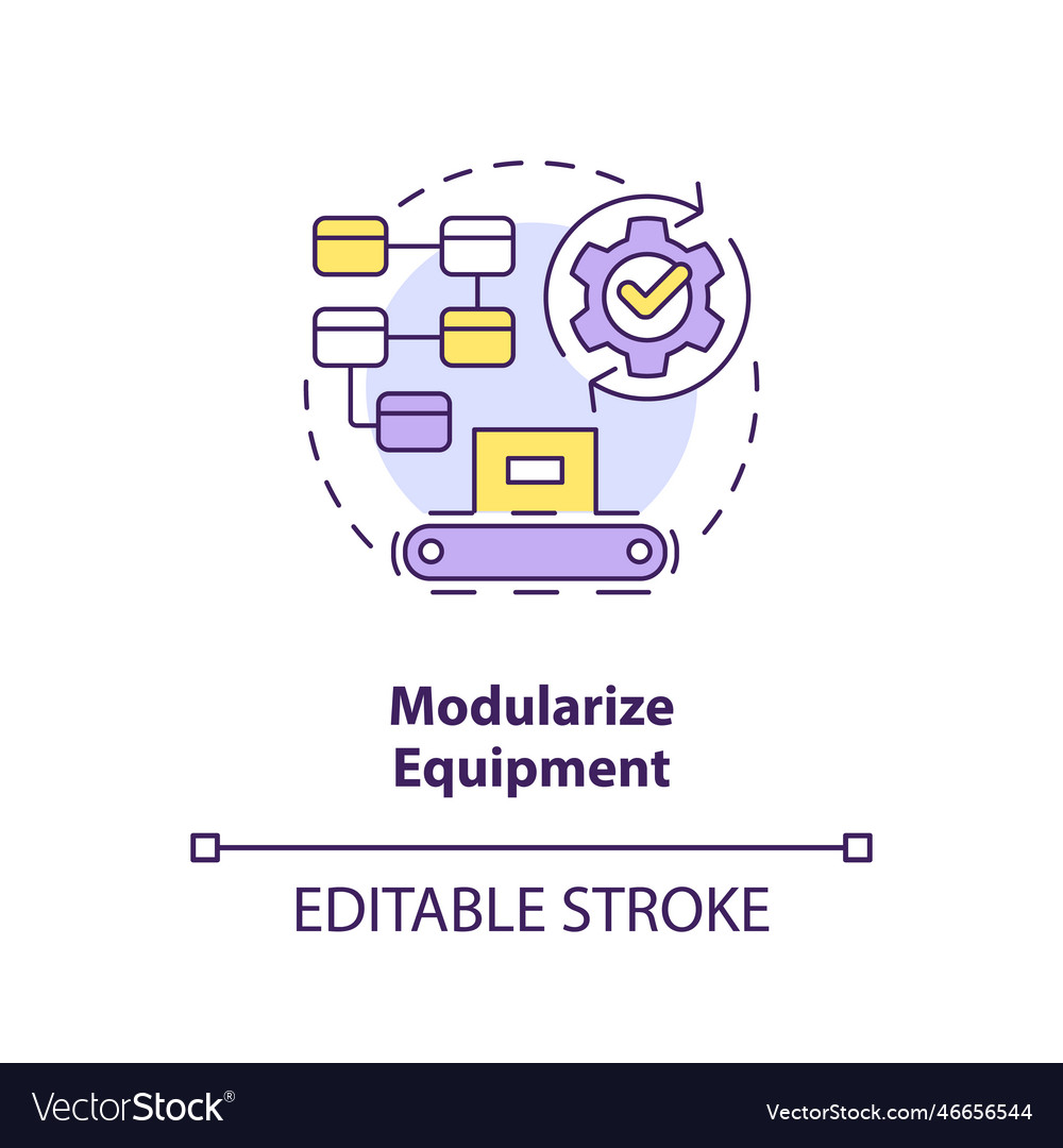 Modularize equipment concept icon Royalty Free Vector Image