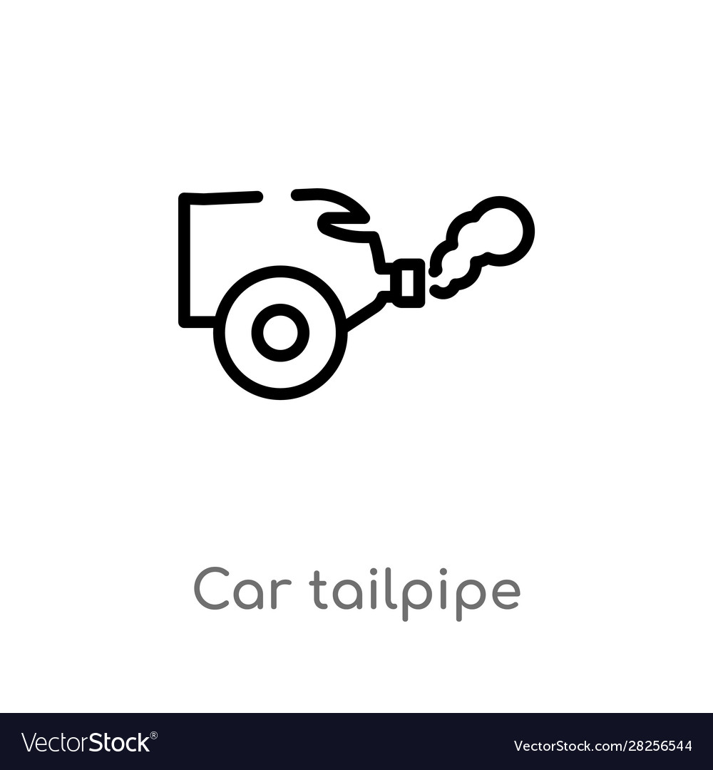 Outline car tailpipe icon isolated black simple