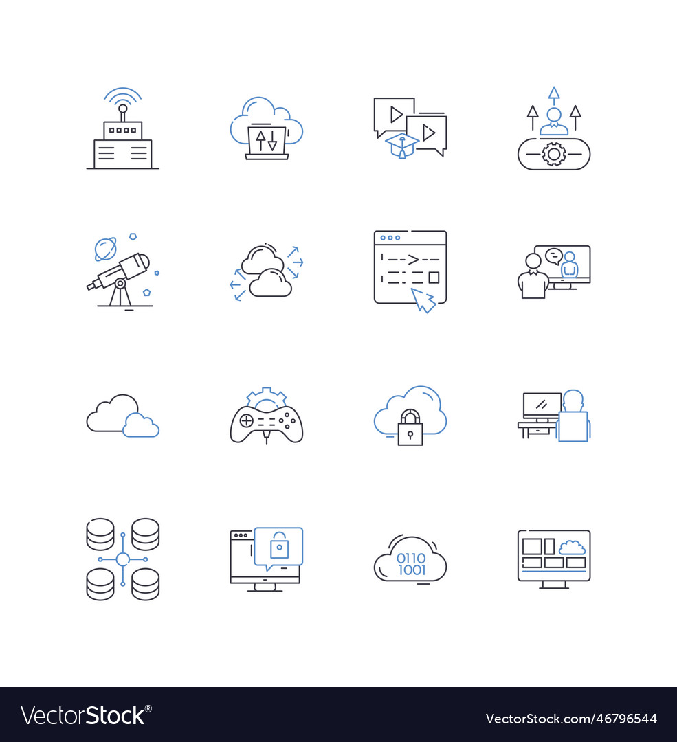 Program software line icons collection Vector Image Program software line icons collection