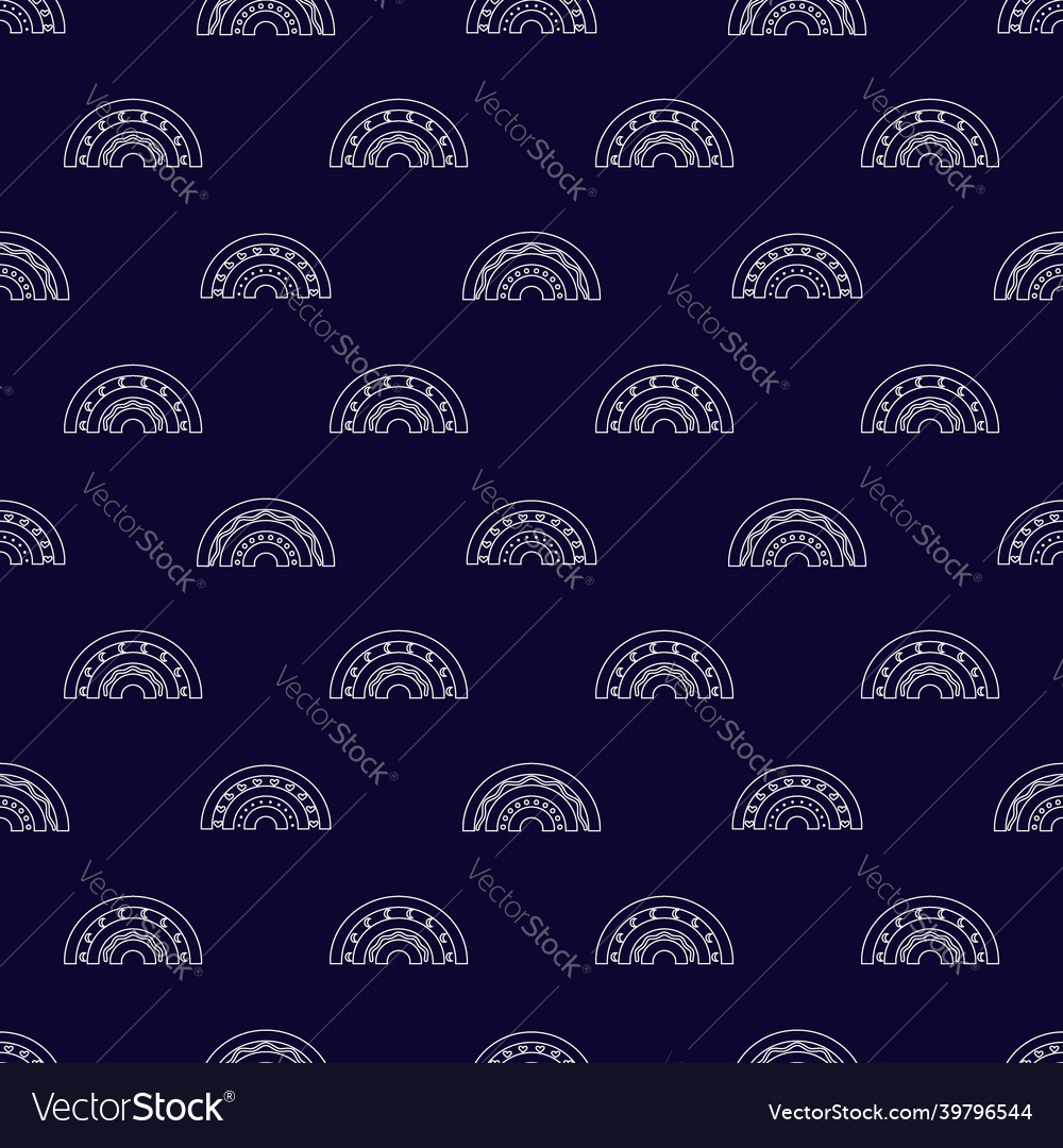 Seamless pattern with white linear rainbows vector image Seamless pattern with white linear rainbows
