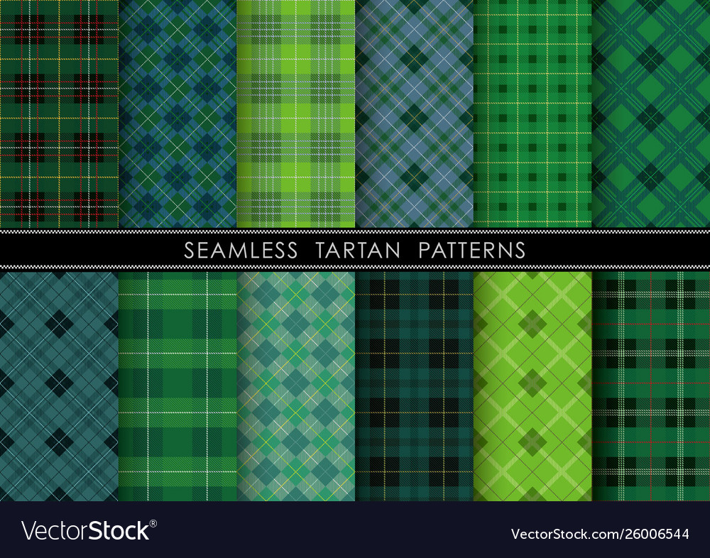 Seamless tartan plaid set