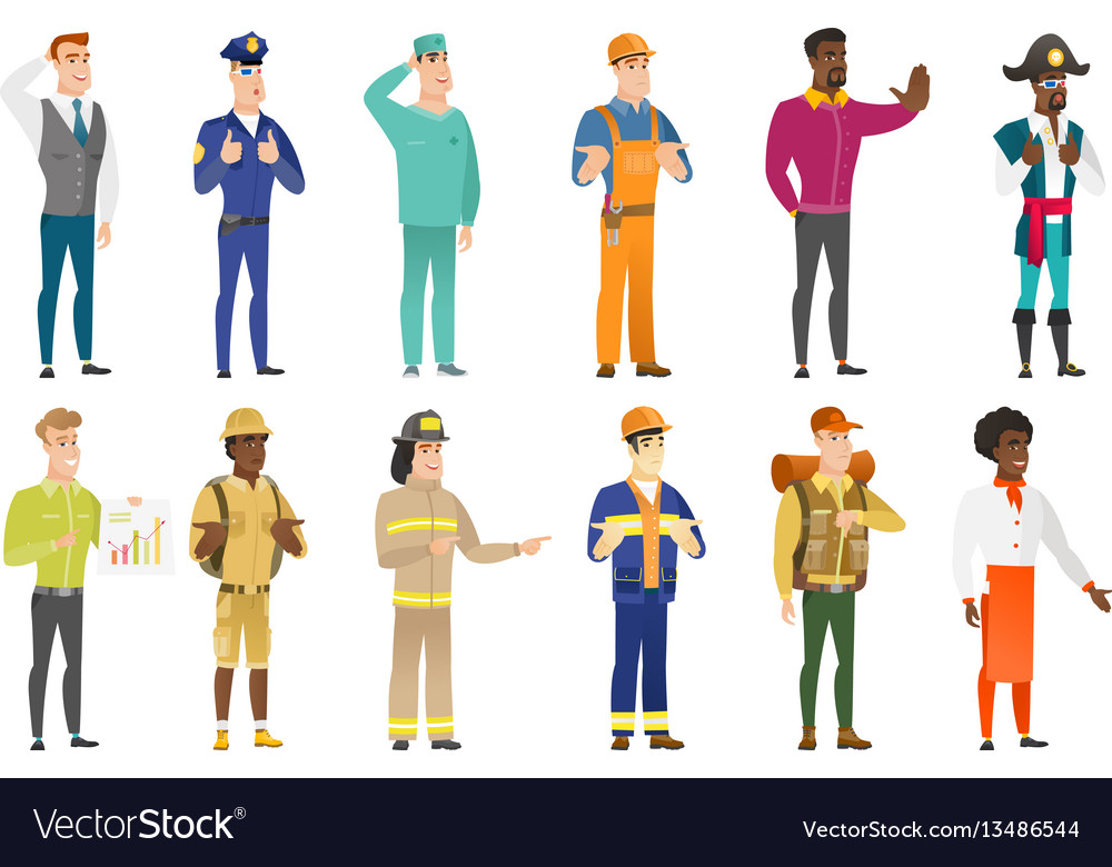Set of professions characters vector image Set of professions characters