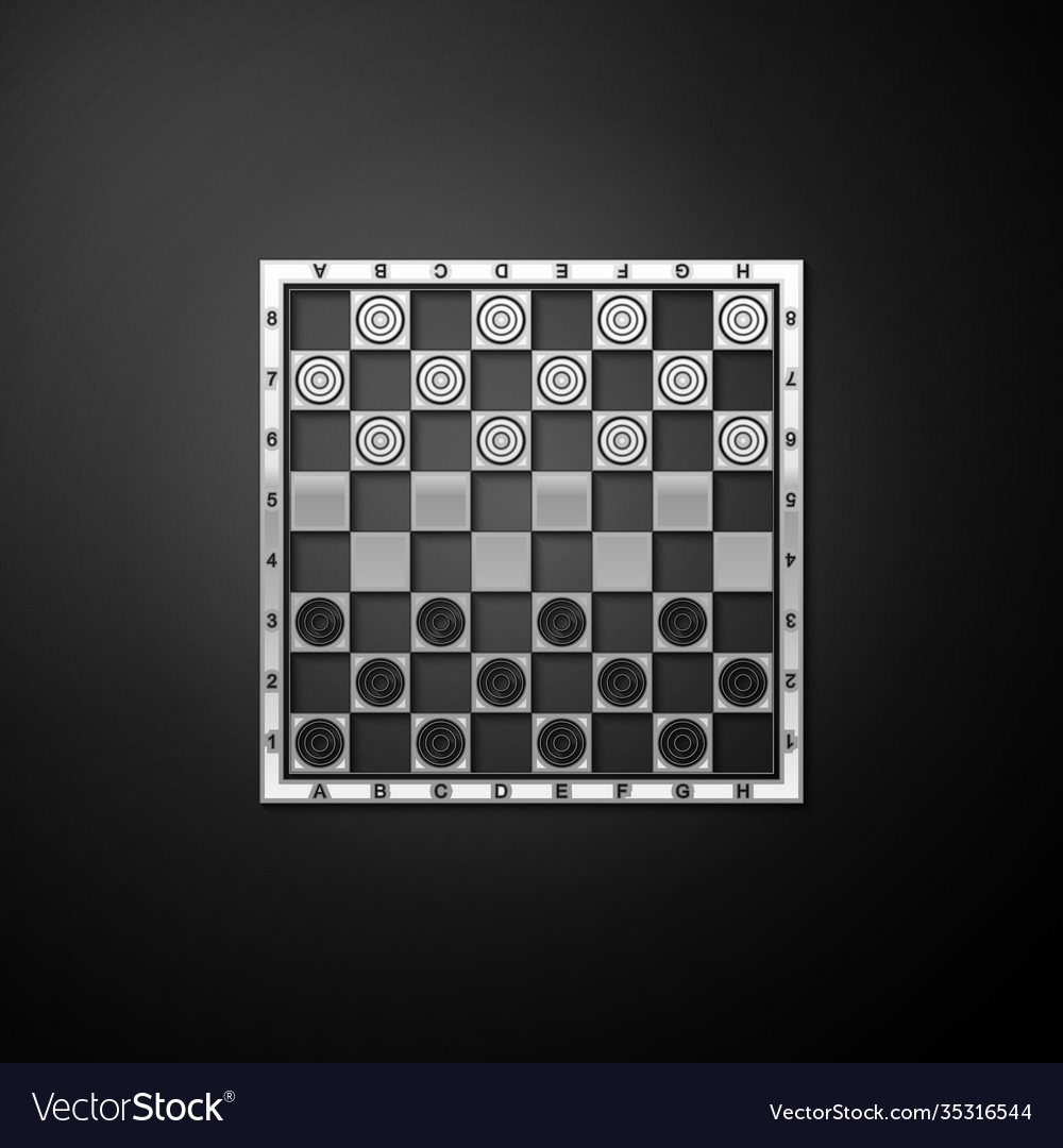 Silver board game checkers icon isolated Vector Image Silver board game checkers icon isolated
