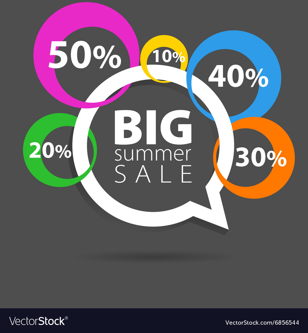 Speech bubble pointer with sale circle