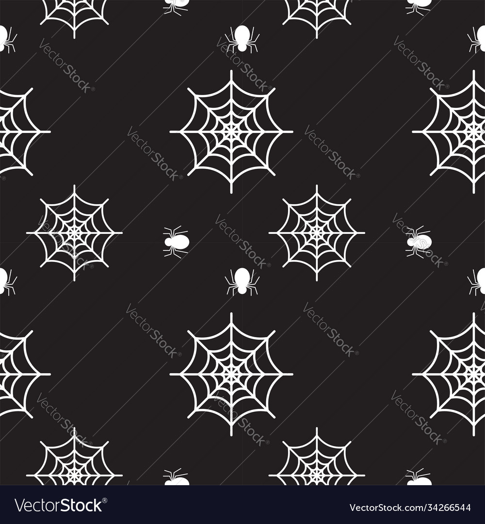 Spider and cobweb texture seamless pattern design vector image Spider and cobweb texture seamless pattern design
