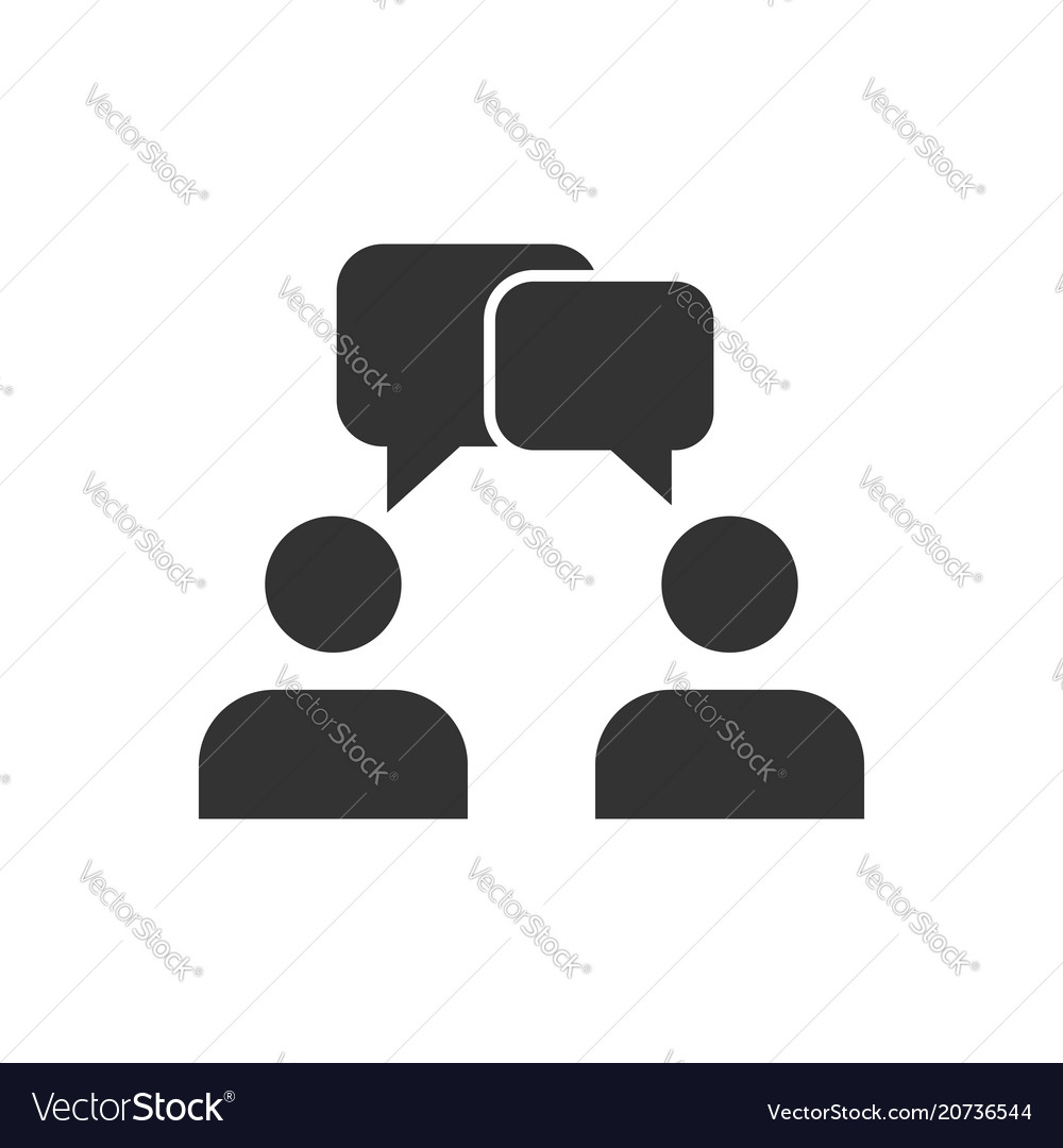 Talk people icon in flat style man with speech