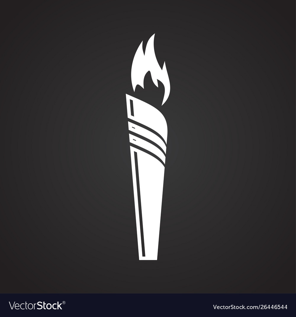 Torch icon on background for graphic and web vector image Torch icon on background for graphic and web