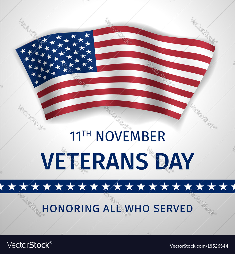 Veterans day poster with the flag of united states