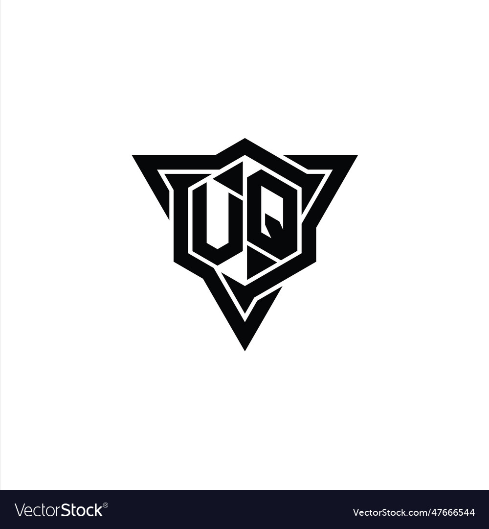 Vq logo monogram hexagon shape with triangle