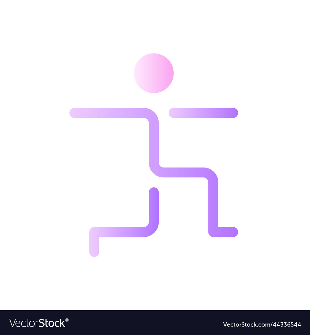 Warrior pose flat gradient two-color ui icon vector image Warrior pose flat gradient two-color ui icon