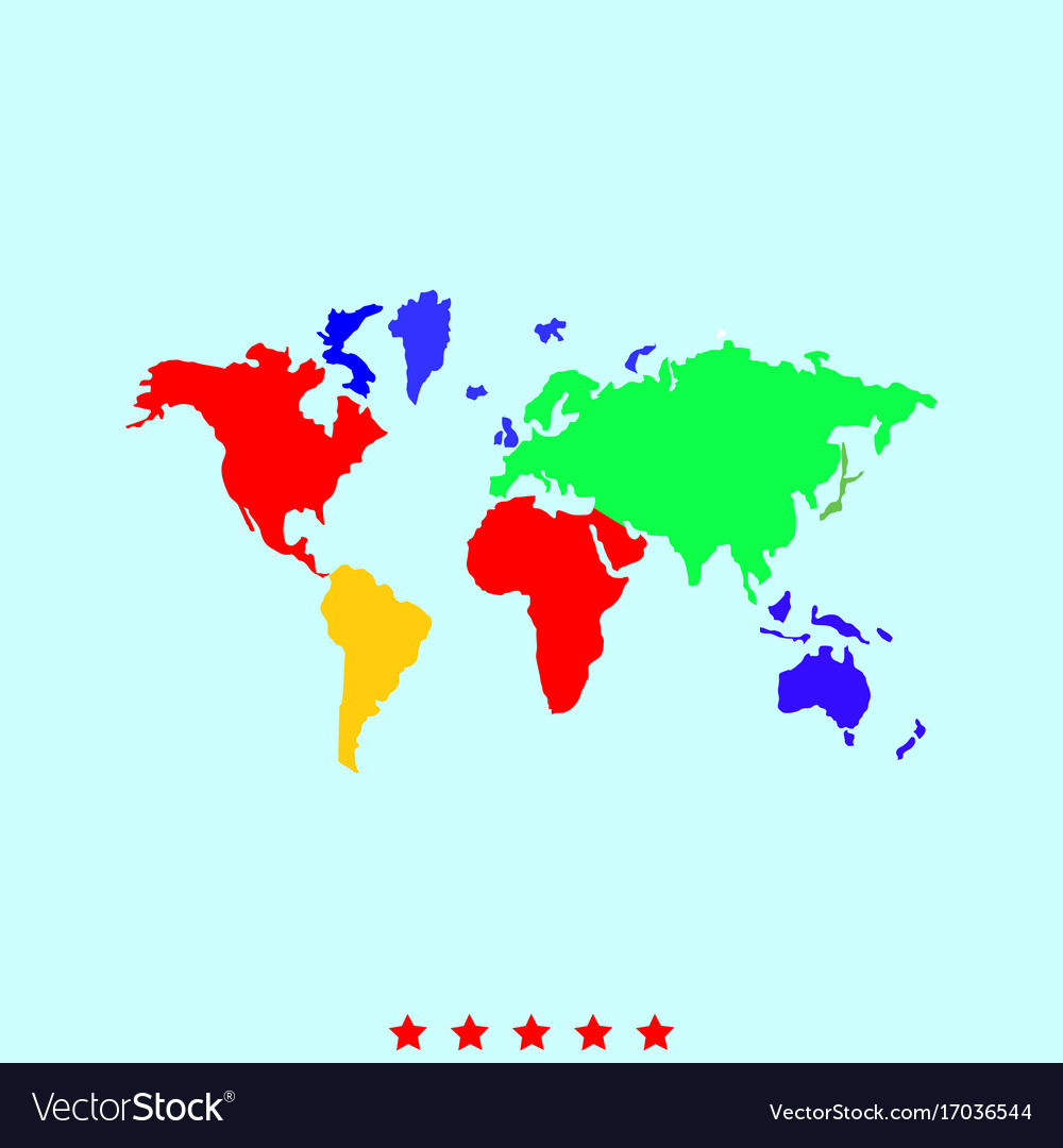 World map set it is color icon