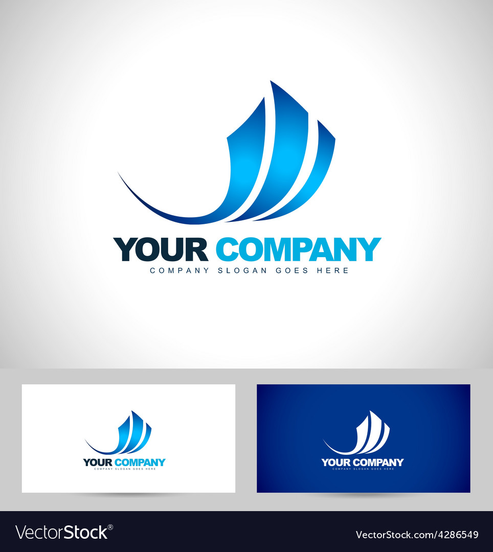 Blue Swash Logo Design Royalty Free Vector Image