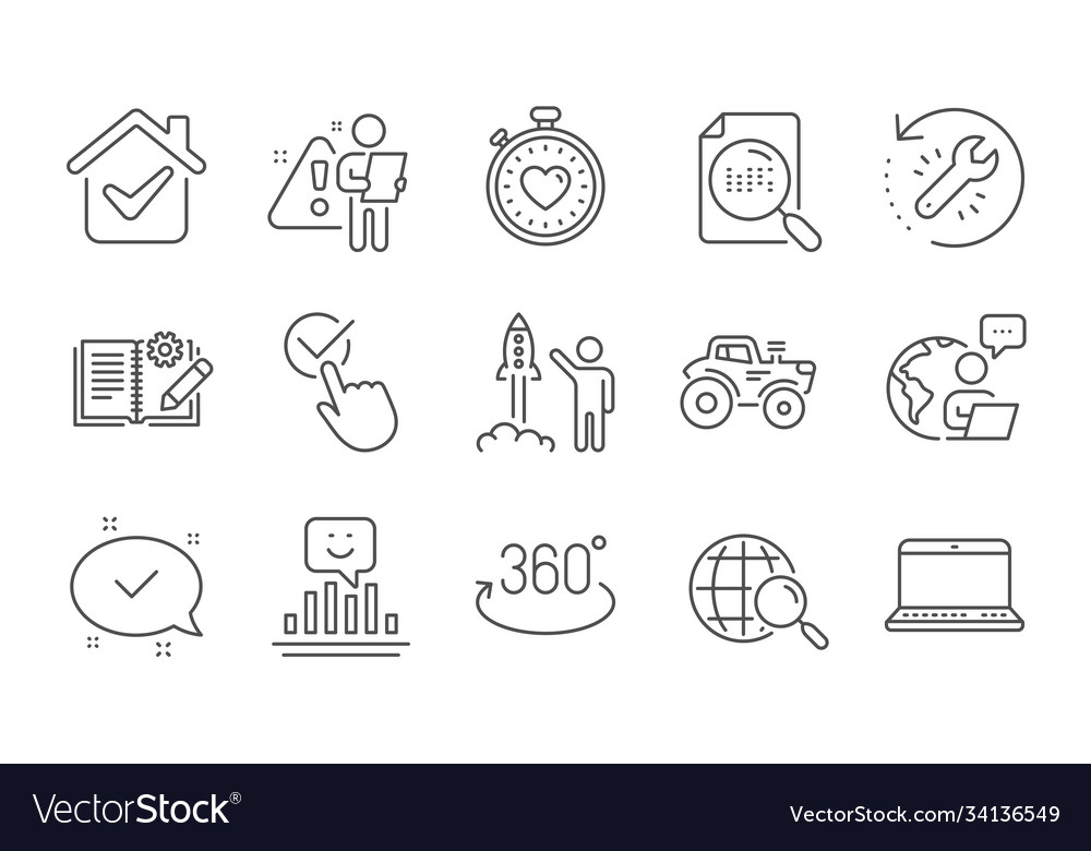 Checkbox-Suchdatei und Start Projektsymbole Set vector image Checkbox-Suchdatei und Start Projektsymbole Set