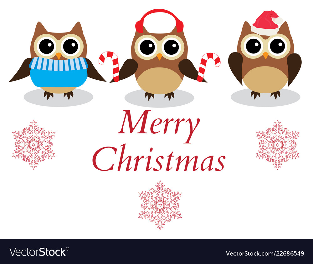 Download Christmas owls Royalty Free Vector Image - VectorStock