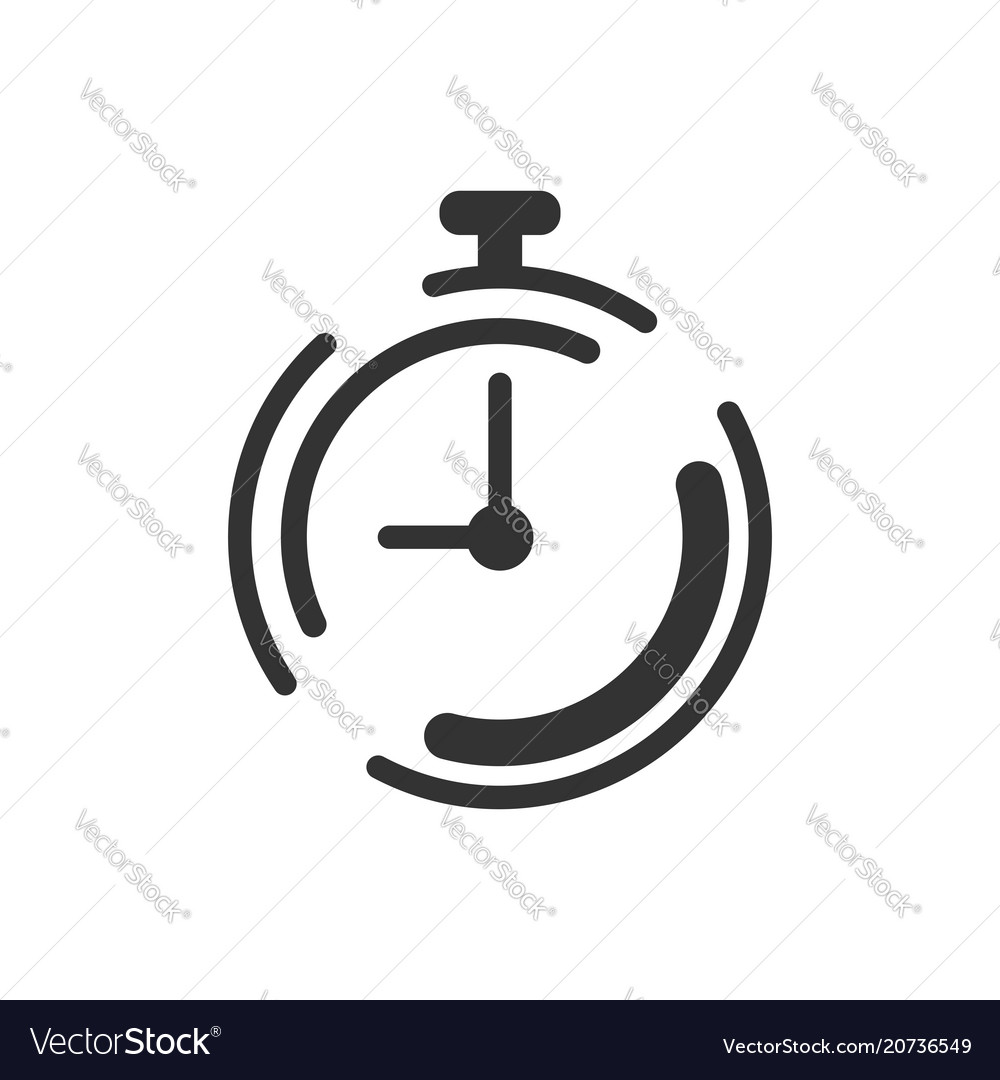 Clock timer icon in flat style time alarm Vector Image