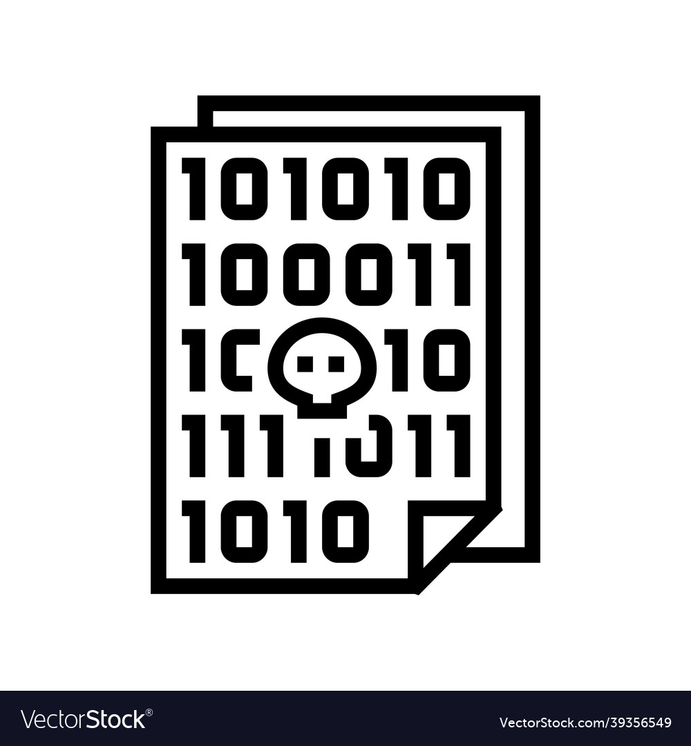 Code of security software system line icon