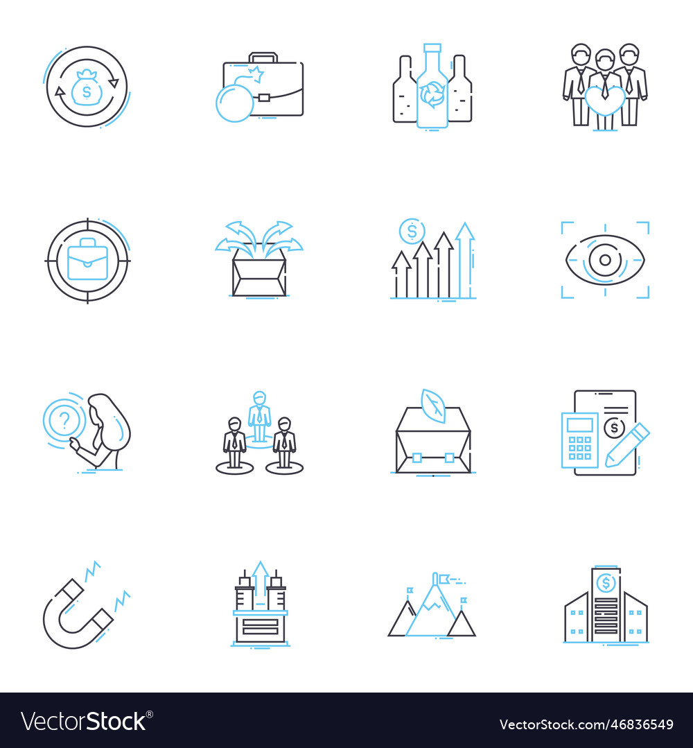 Digital currency linear icons set bitcoin vector image Digital currency linear icons set bitcoin