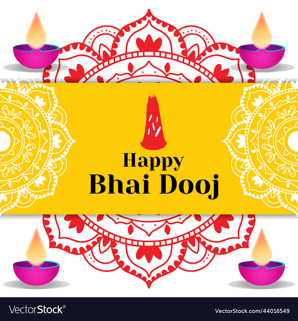 Flat happy bhai dooj greeting card design