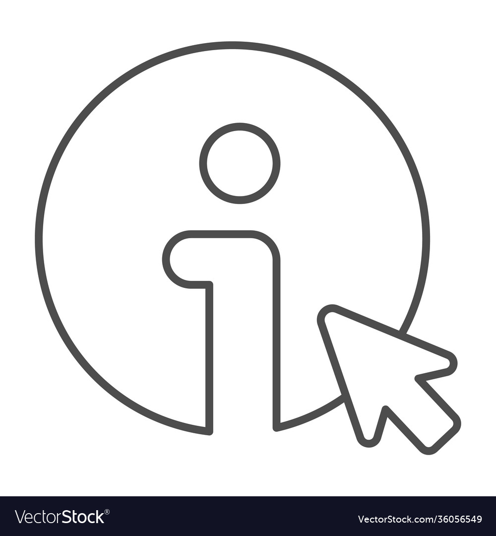 Information sign and cursor thin line icon Vector Image Information sign and cursor thin line icon