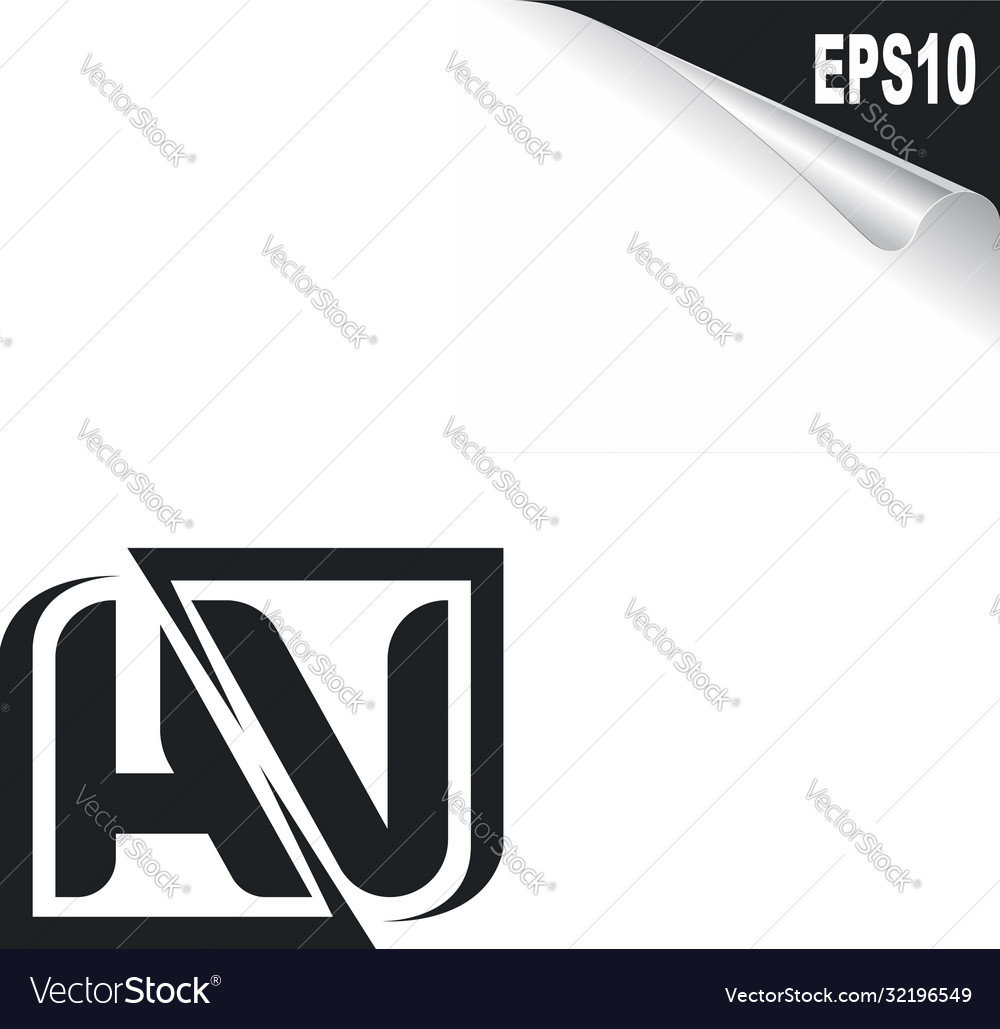 Initial hv logo design with shape style