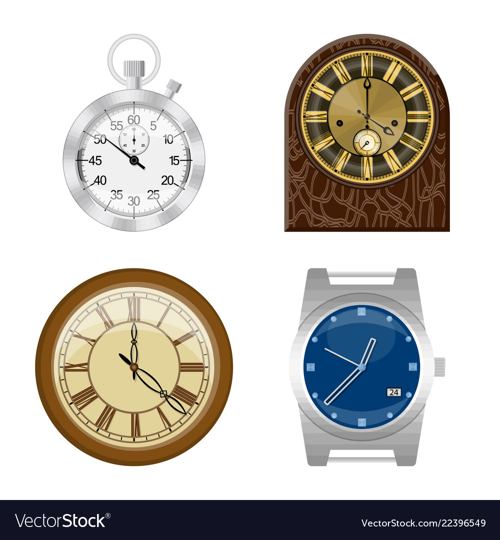 Isolated object of clock and time symbol vector image Isolated object of clock and time symbol