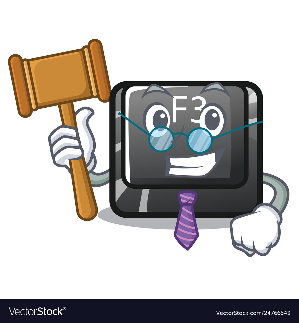 Judge f3 button installed on cartoon computer
