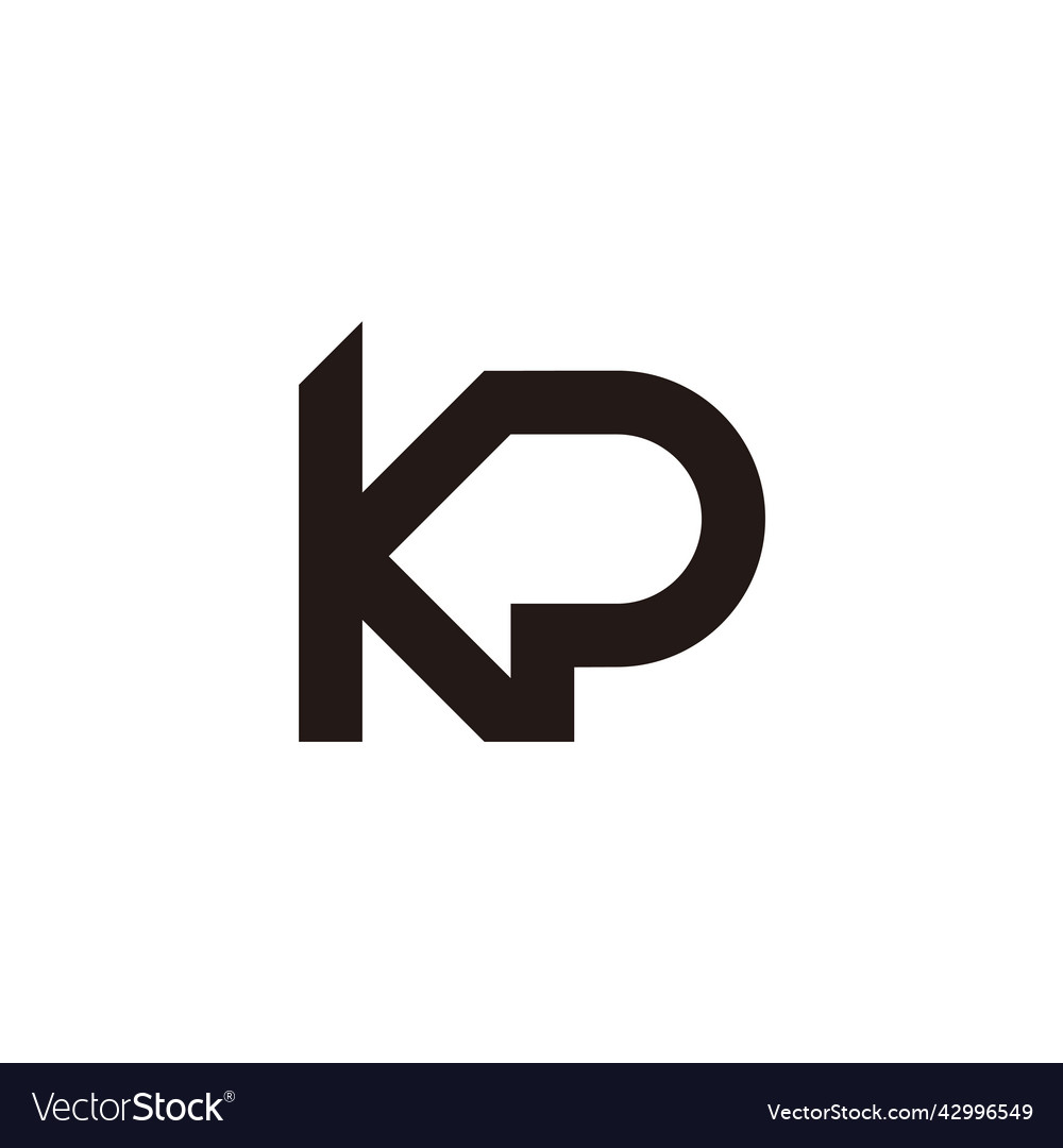 Letter kp simple geometric linked line logo Vector Image