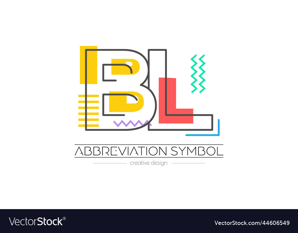 Letters b and l merging of two initials