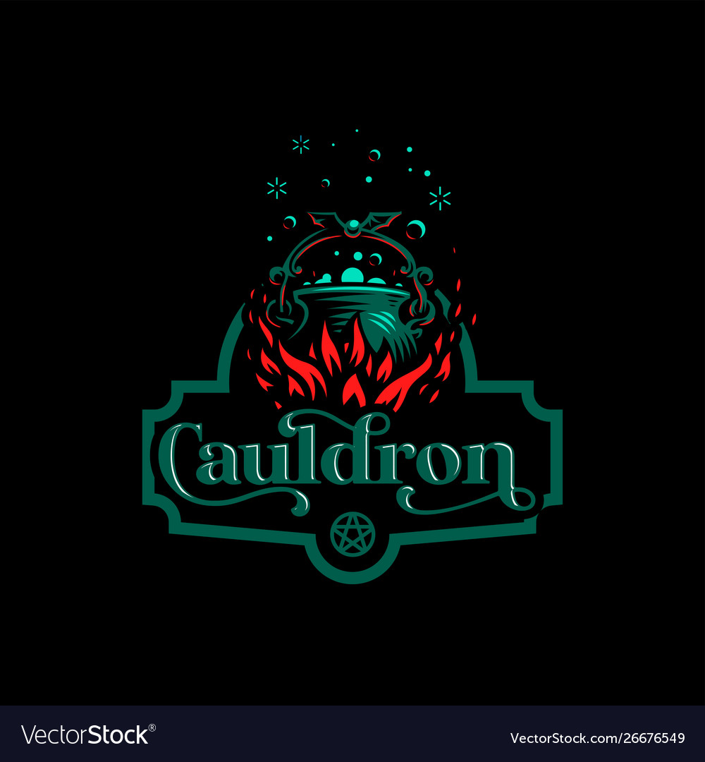 Magic cauldron with a bat handle