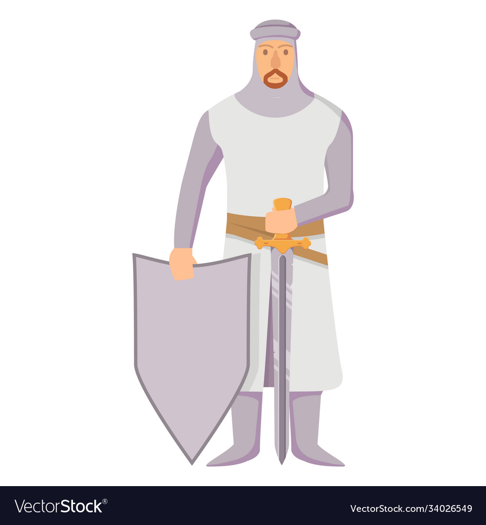 Medieval knight in armor with a shield and sword Vector Image Medieval knight in armor with a shield and sword