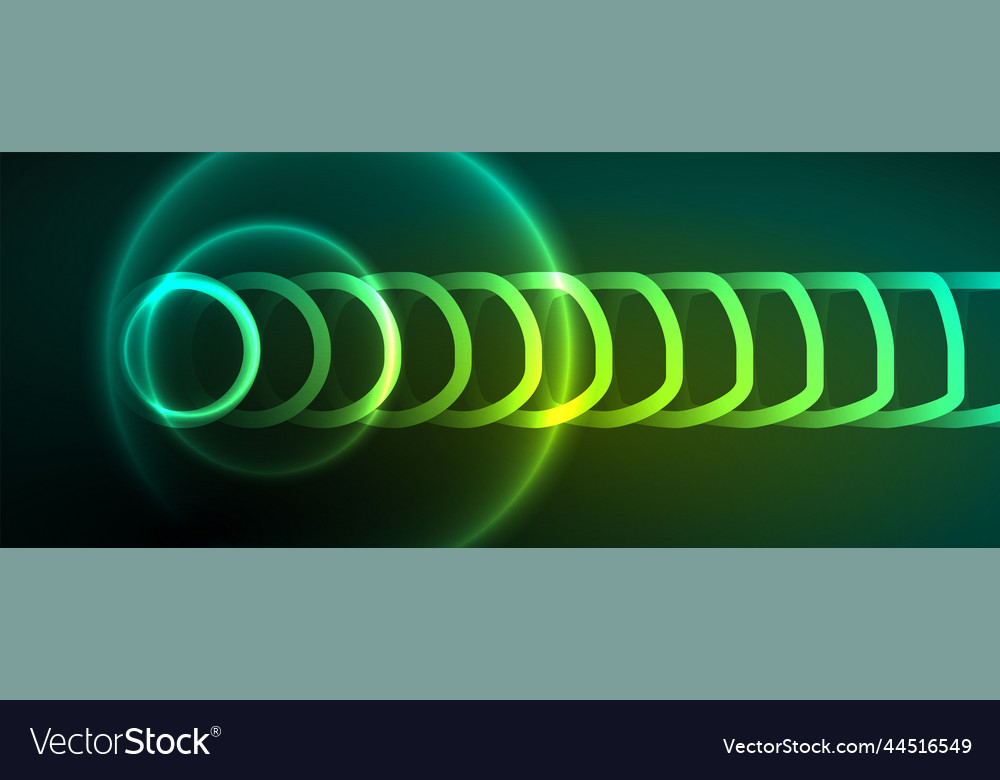 Neon shiny circles abstract background technology