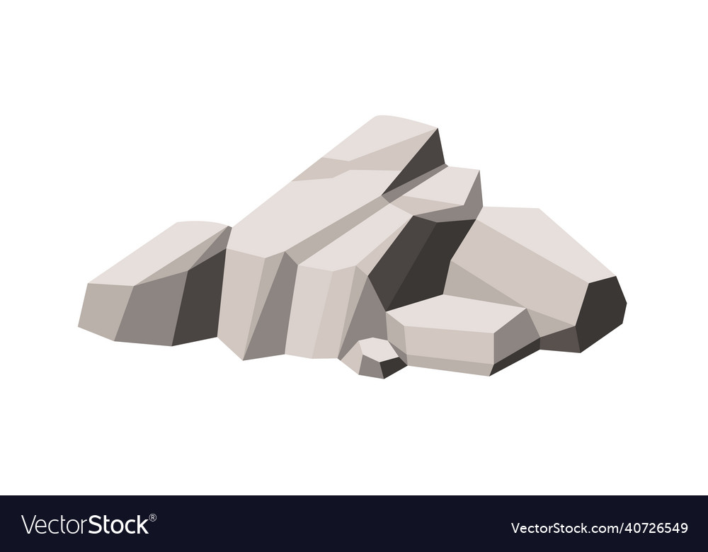 Polygonal rocks heap geometric boulders big