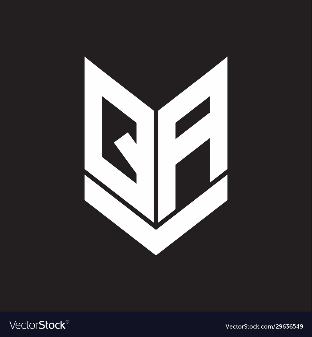 Qa logo monogram with emblem shield style design Vector Image Qa logo monogram with emblem shield style design