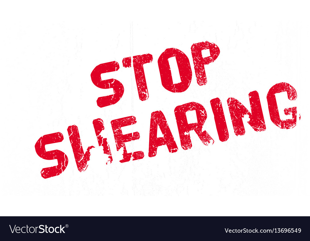 Stop swearing rubber stamp Royalty Free Vector Image