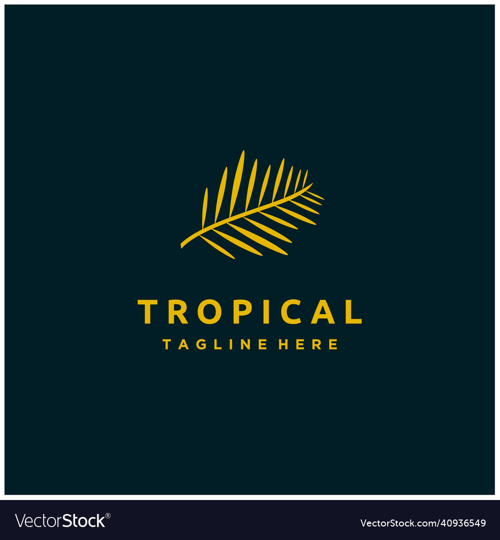 Tropisches Palmblatt minimalistisches Logo Grafikdesign