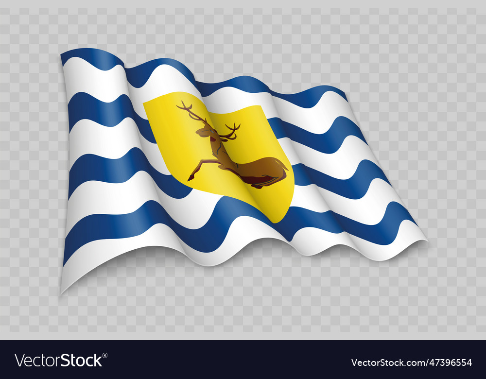 3d realistic waving flag of hertfordshire Vector Image