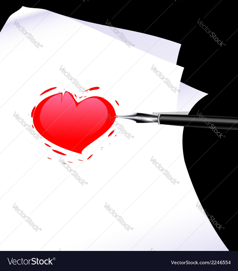 Abstract heart of a writer