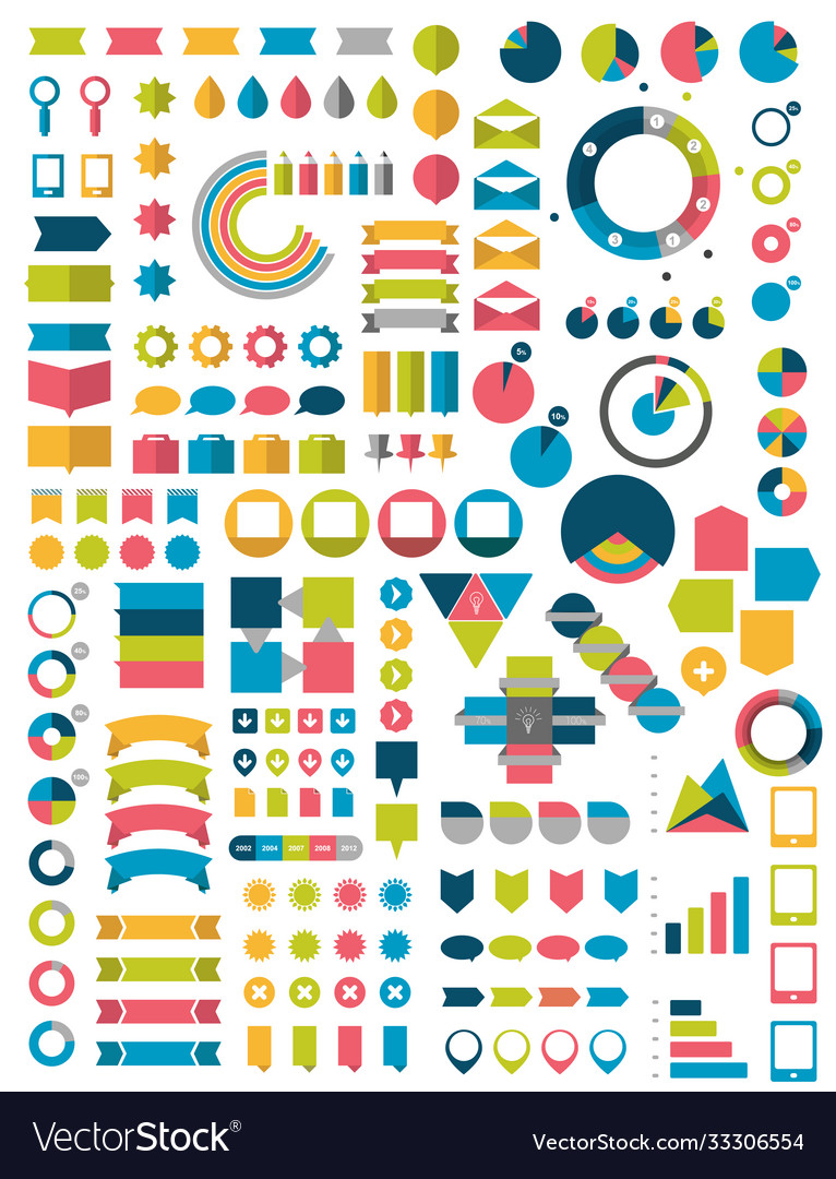 Big collections infographics flat design