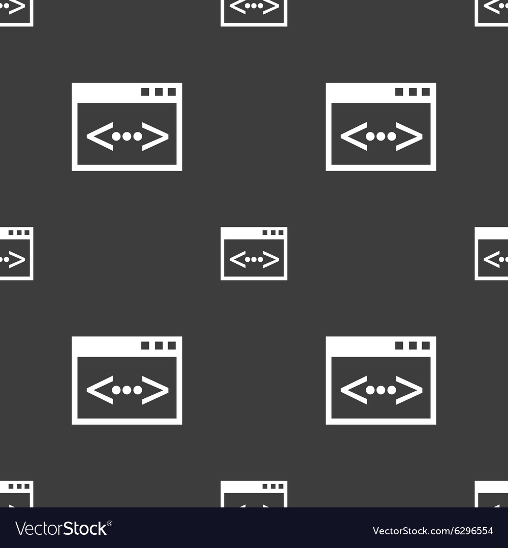 Code sign icon programmer symbol seamless pattern