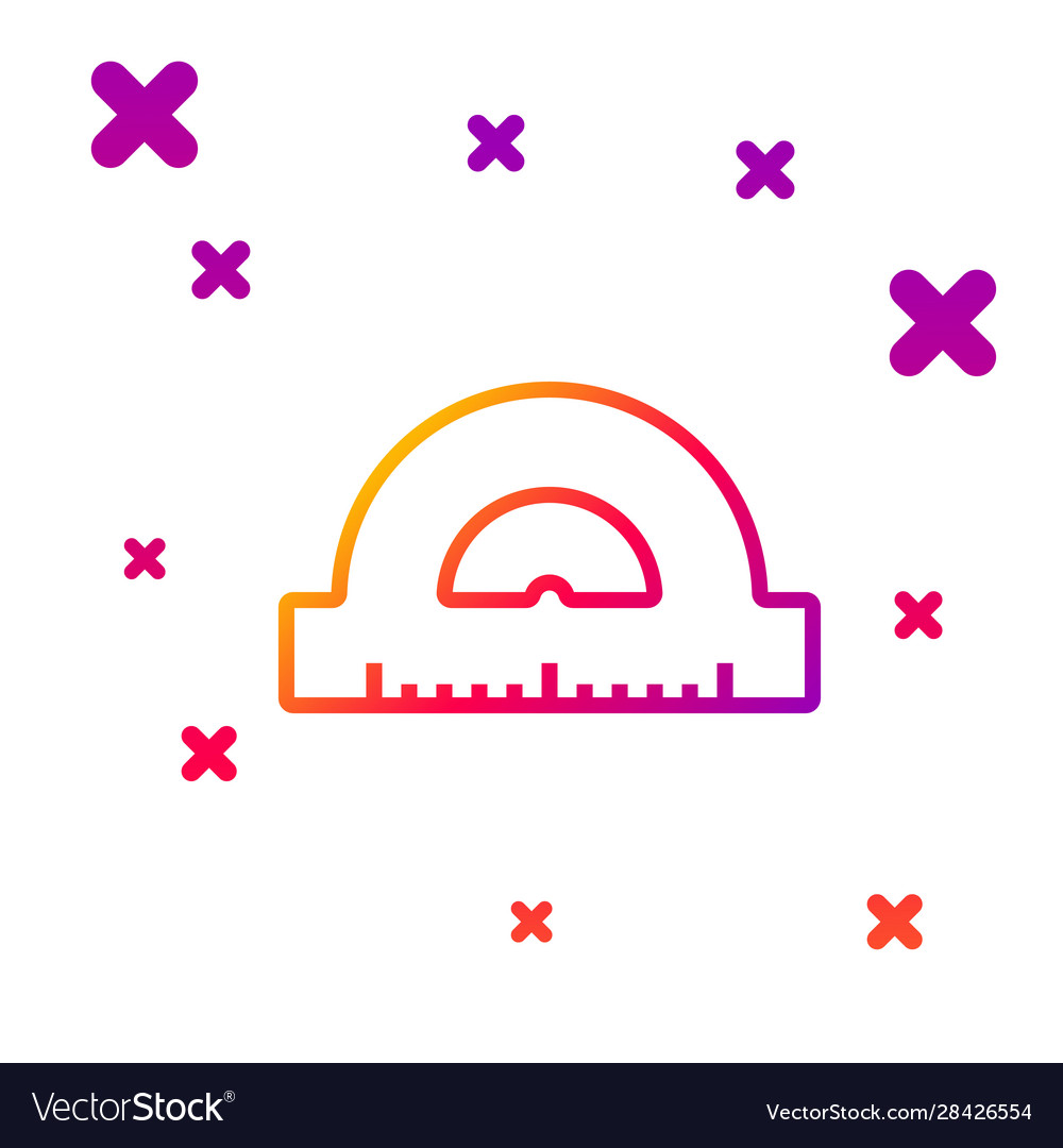 Color line protractor grid for measuring degrees