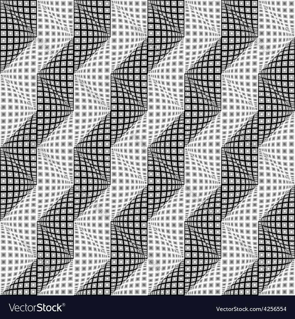 Design seamless monochrome warped zigzag pattern