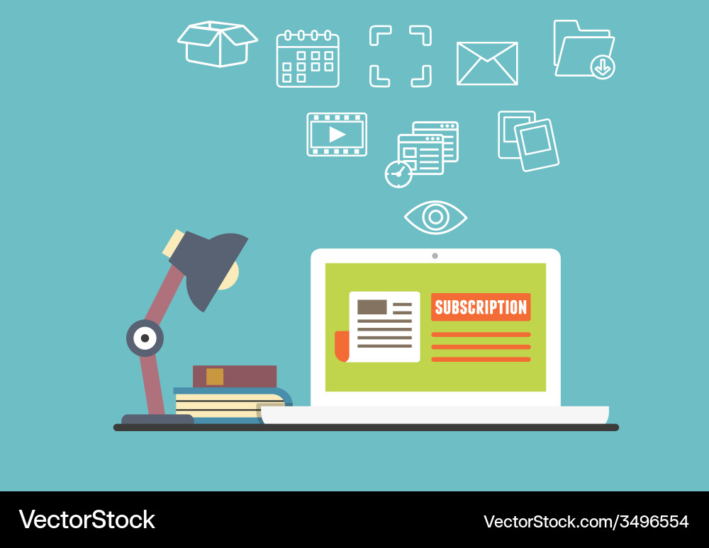 Flat Concept Personal Electronic Subscription Vector Image
