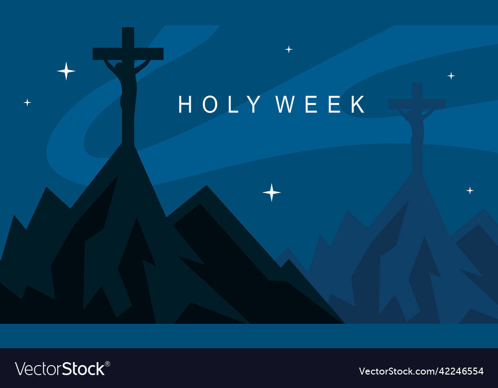 Flat design holy week concept logo