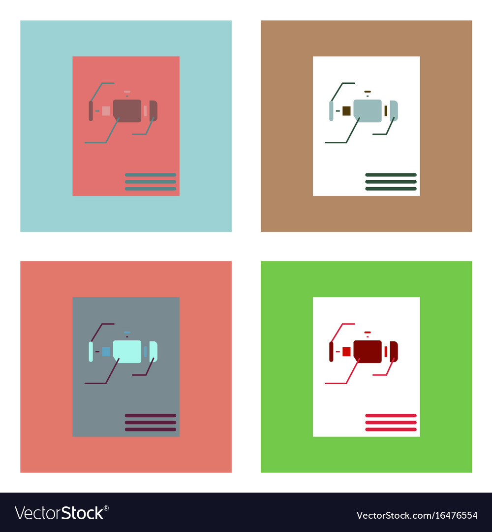 Flat icon design collection motor circuit