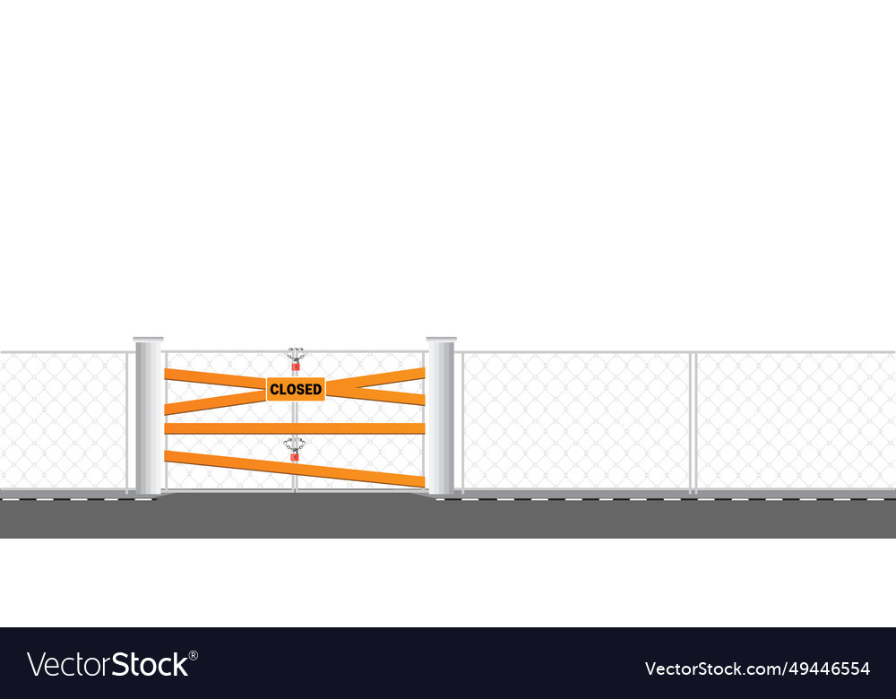 Gate is locked near with a chain and several