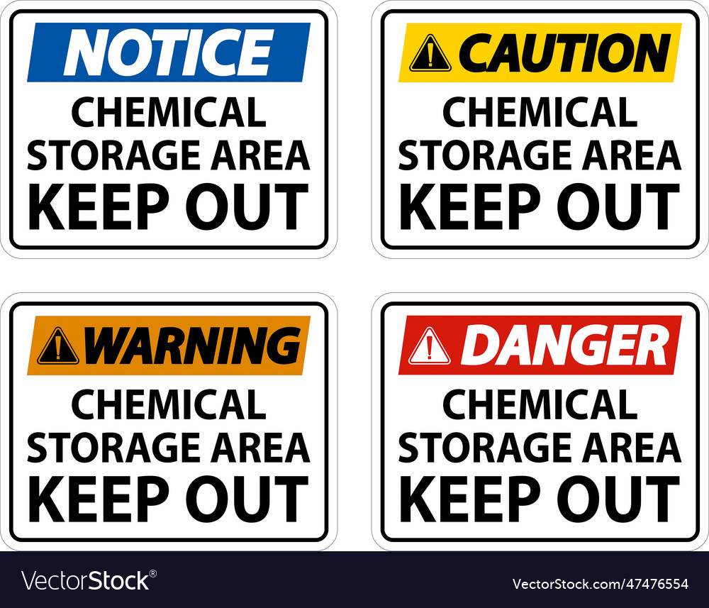 Label chemical storage area keep out sign Vector Image