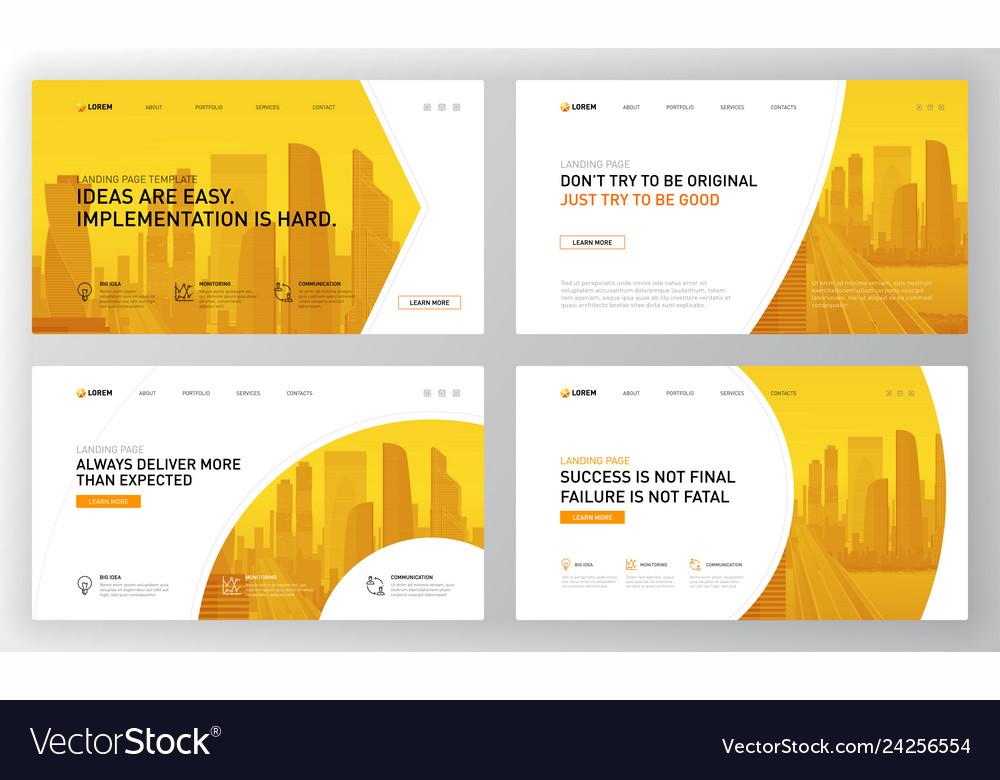 Landing Page Template For Business Royalty Free Vector Image