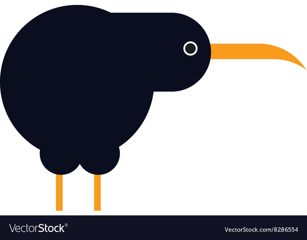 North island brown kiwi bird cartoon flat Vector Image