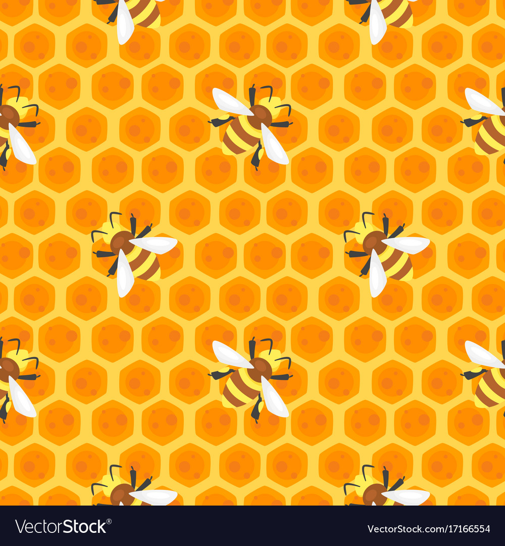 Seamless pattern with bees